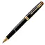 PARKER Sonnet Fine Rollerball Pen Black Lacquer Gold Trim Black Ink, 2 image
