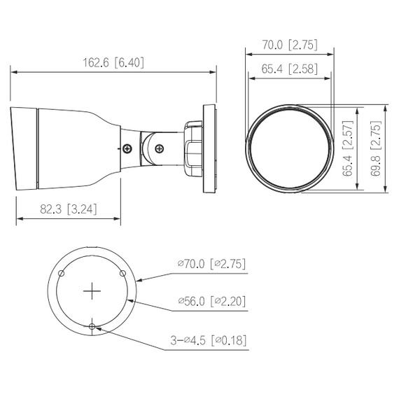 2MP Dahua Network Camera Outdoor IR30m FL3.6mm