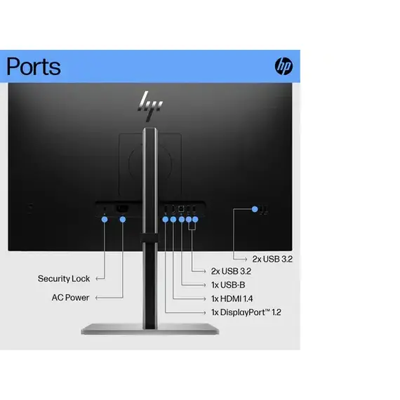 شاشة HP بدقة عالية مقاس 27 بوصة IPS E27 G5 FHD (6N4E2AA)