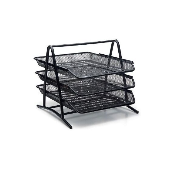 ادوات تنظيم المكتب، سمبا، حاوية مستندات مكتبية  ، 3 رفوف، حديد، اسود